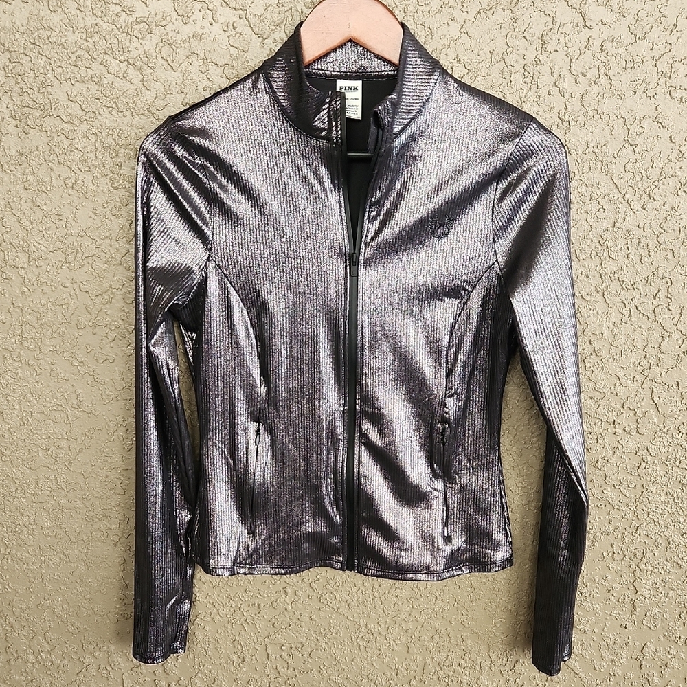 PINK Victoria's Secret Relay Ribbed Full-Zip Jacket